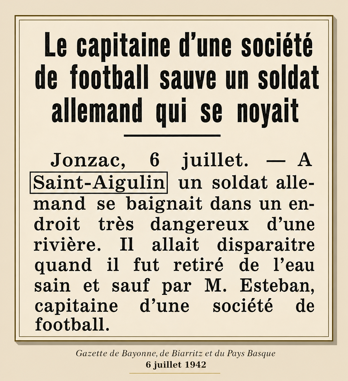 La presse relate un sauvetage héroïque