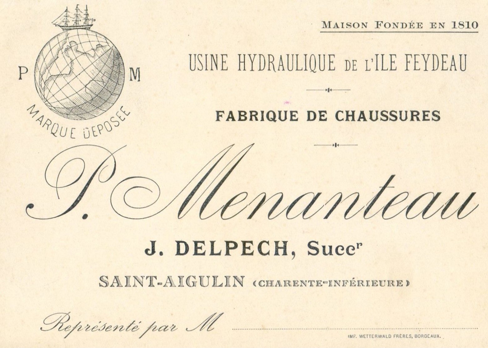 Publicité pour la Manufacture Bluteau