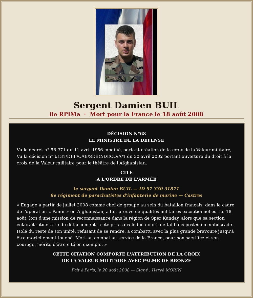 La reconnaissance suprême de la Nation