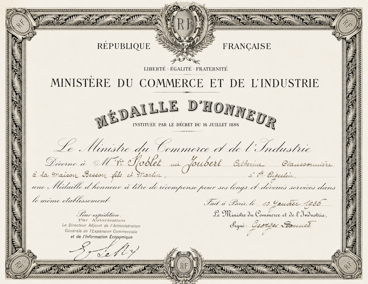 L'Honneur du travail