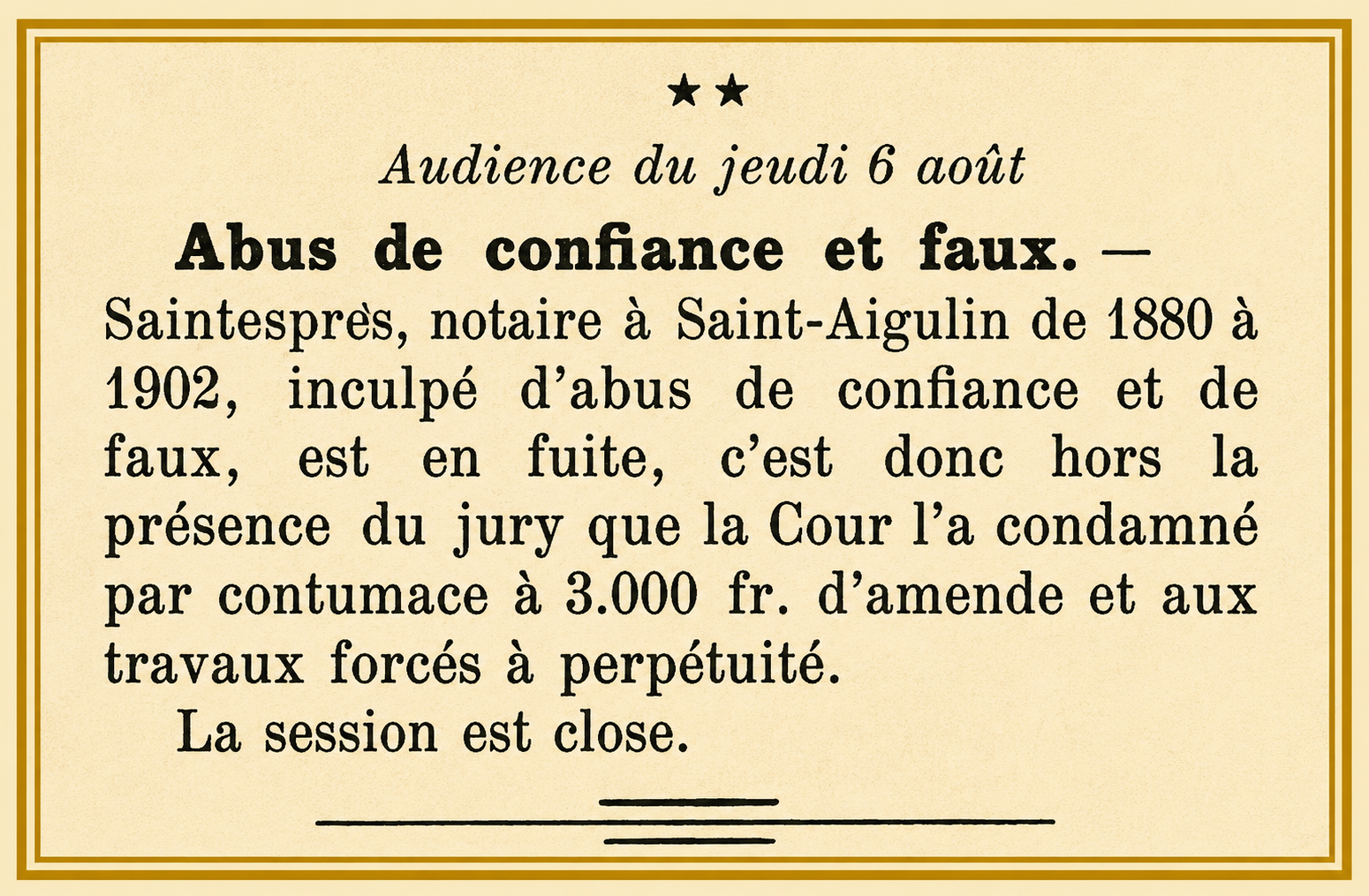Le verdict